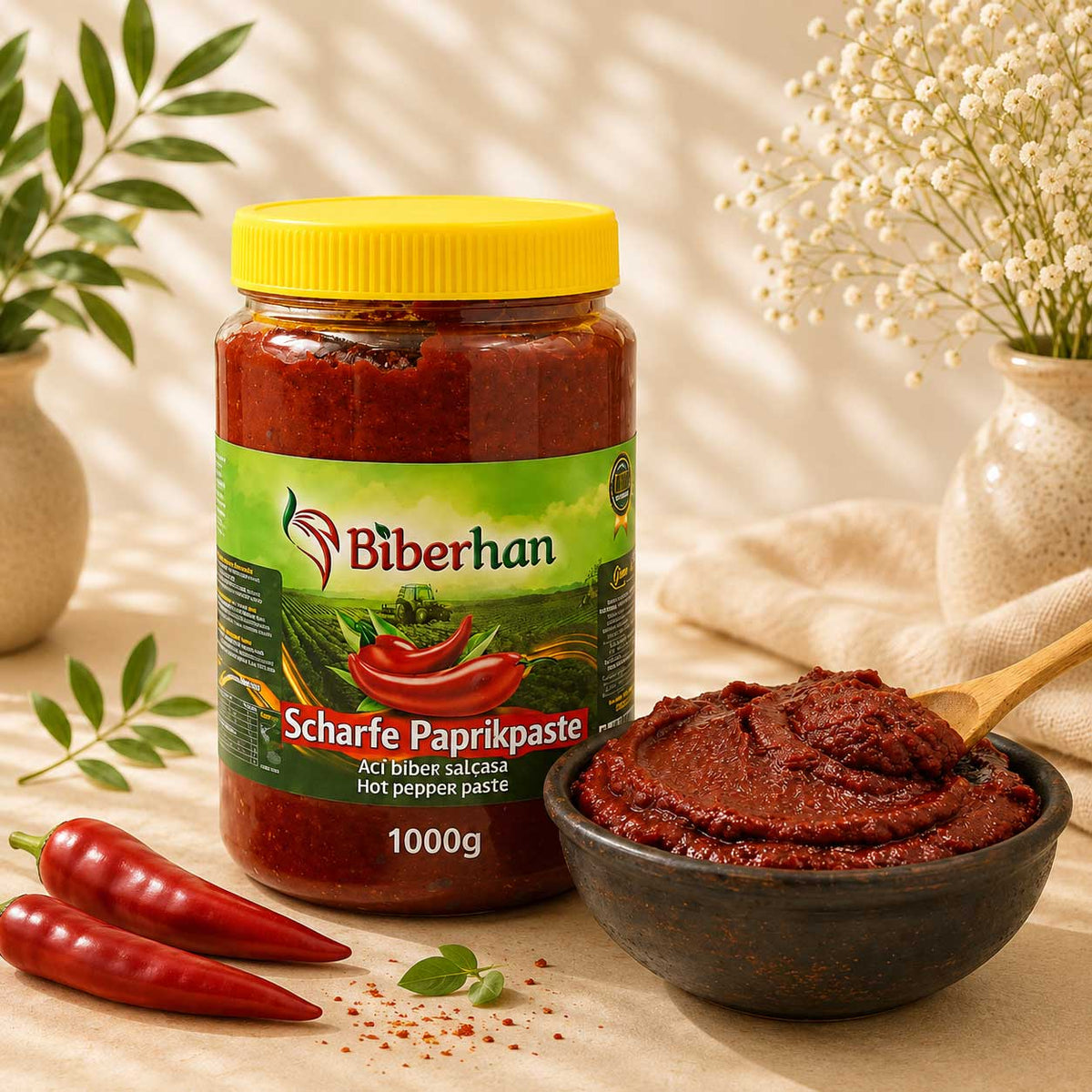 Gaziantep Acı Biber Salçası  (Güneşte Kurutulmuş)  1 kg