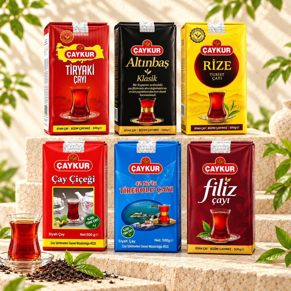 6'lı Çaykur Çay Seti - Çaykur 500 Gr x 6 adet çay paketi