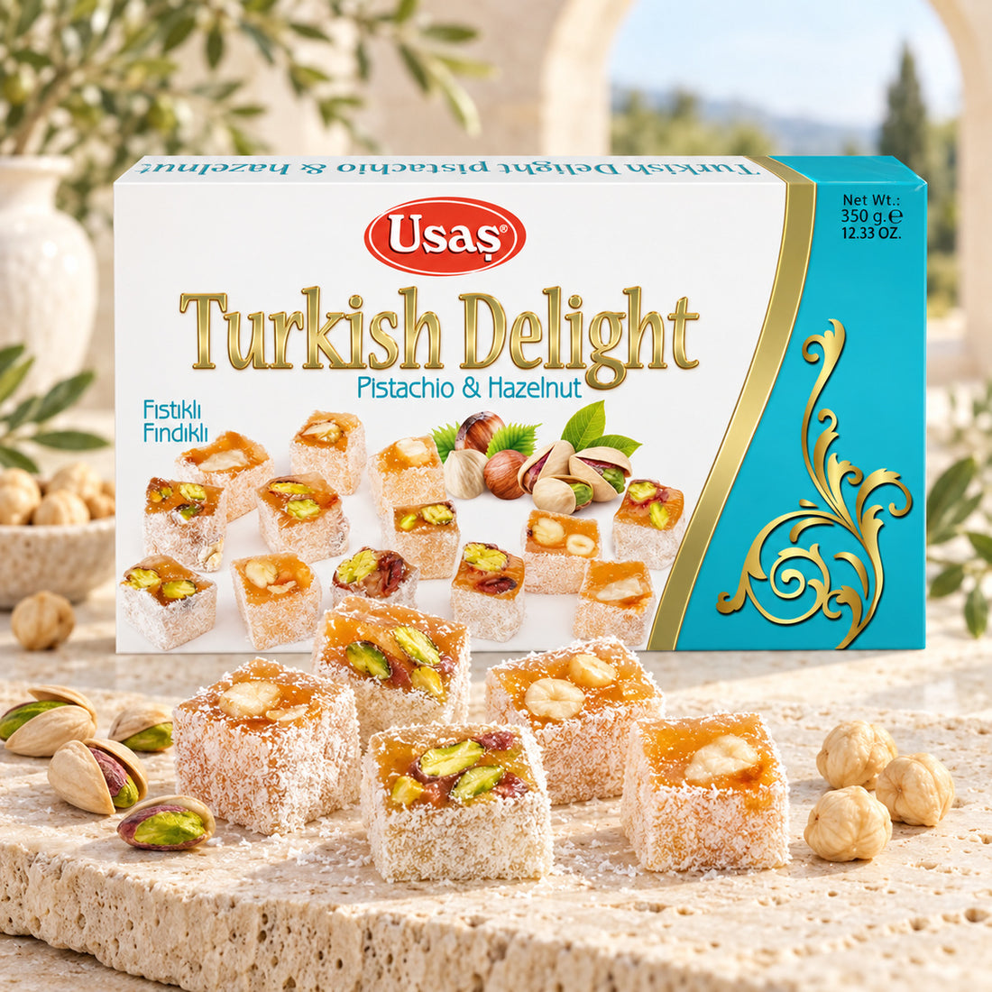 Antep Fıstıklı, Fındıklı Lokum 350 gr.