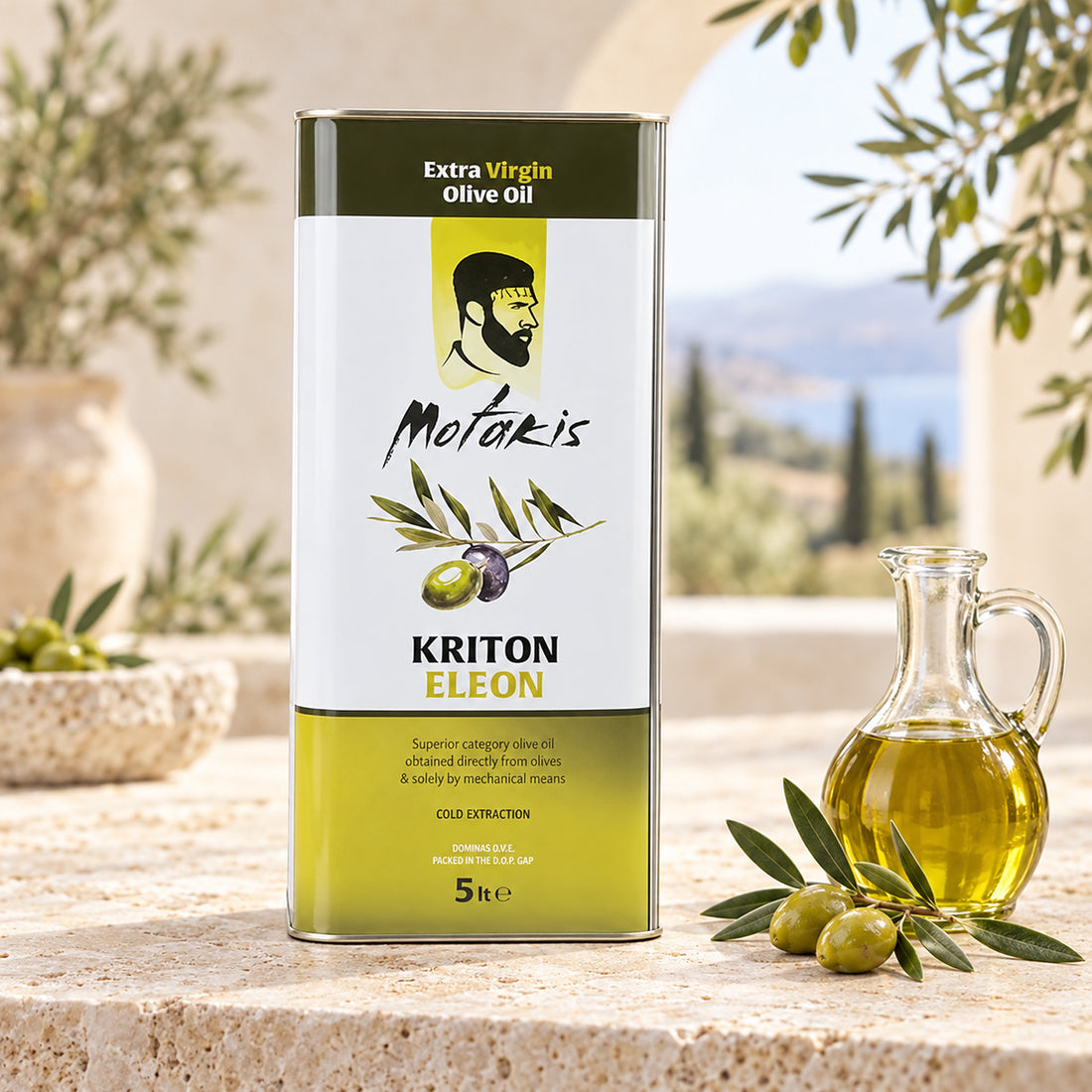 Motakis, soğuk preslenmiş zeytinyağı 5 litre Girit Extra Nativ - Extra Virgine