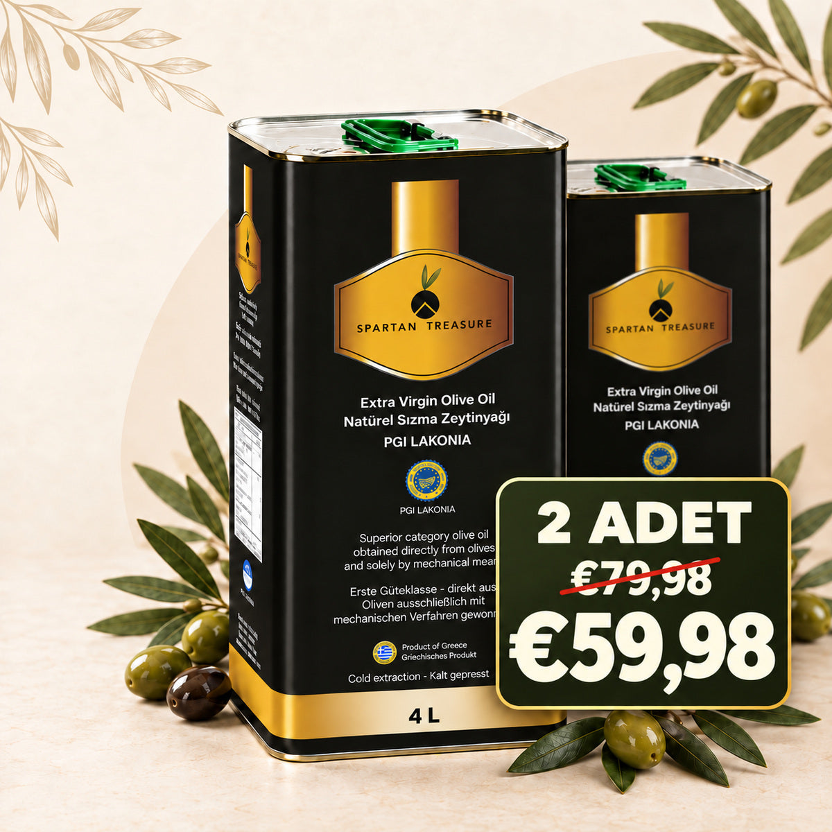 Extra Virgin Olive Oil 2'li Set